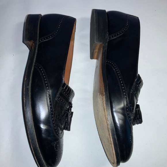 Bostonian Black Leather Tassel Kiltie Wingtip loafers Size 11 D/B style 26271 - Picture 2 of 7